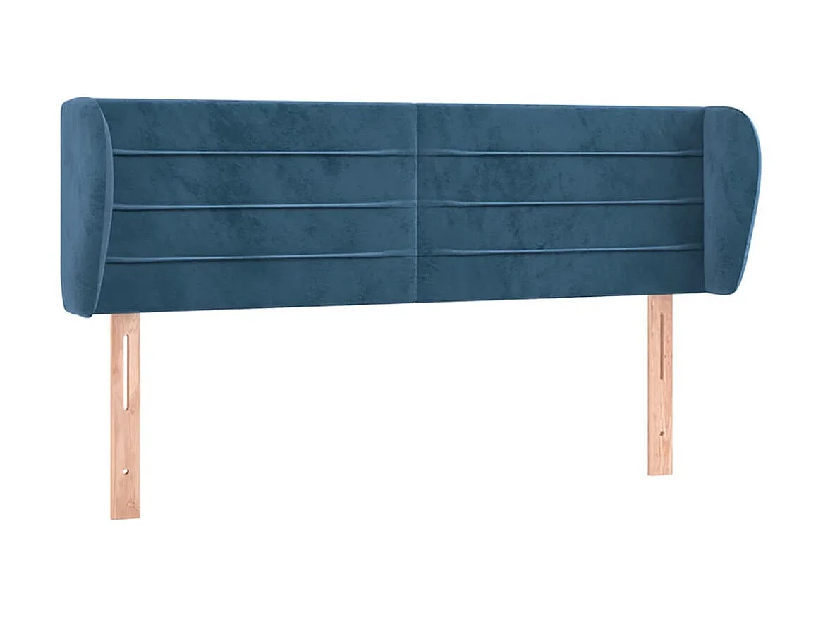 Tête de lit avec oreilles Bleu foncé 147x23x78/88 cm Velours POI53087 BonneVie Meuble