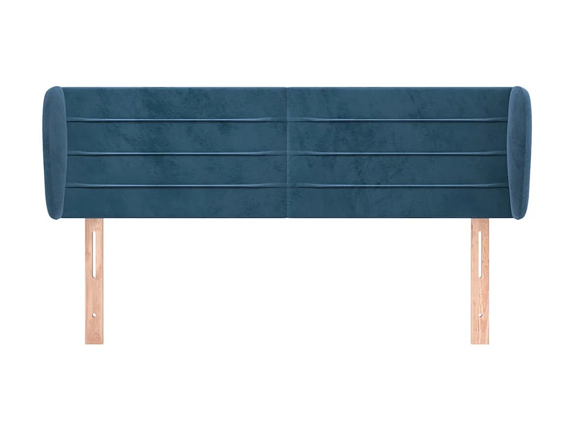 Tête de lit avec oreilles Bleu foncé 147x23x78/88 cm Velours POI53087 BonneVie Meuble