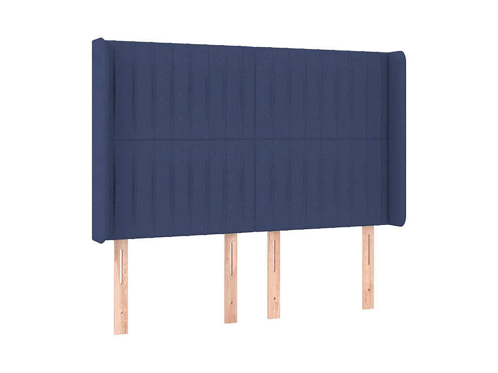 Testiera | Testata del letto ad Orecchio Blu 147x16x118/128 cm in Tessuto