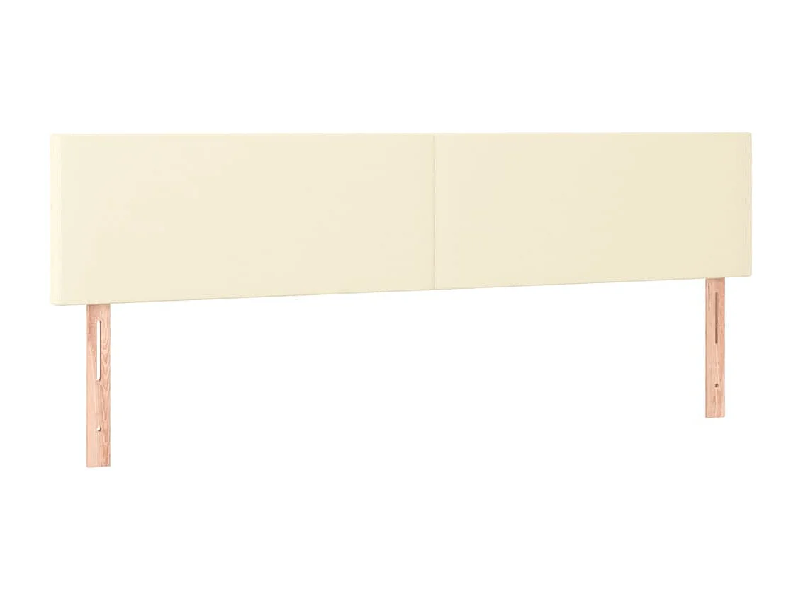 Cabeceira de cama c/ LED 160x5x78/88 cm couro artificial creme PT813081