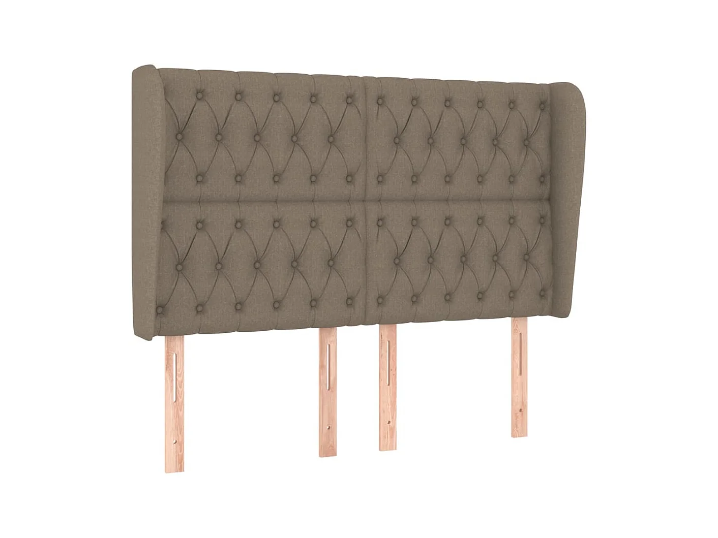 Tête de lit avec oreilles Taupe 163x23x118/128 cm Tissu POI14619 BonneVie Meuble