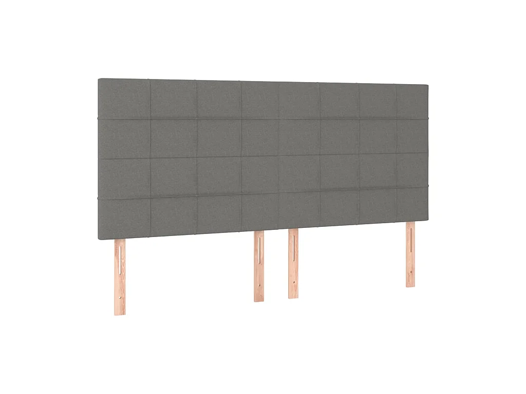 Têtes de lit 4 pcs Gris foncé 100x5x78/88 cm Tissu POI32235 BonneVie Meuble