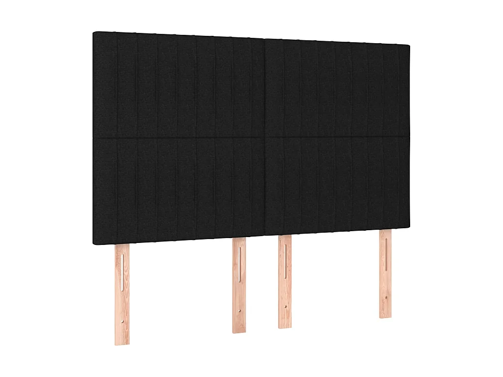 Têtes de lit 4 pcs Noir 72x5x78/88 cm Tissu POI48206 BonneVie Meuble