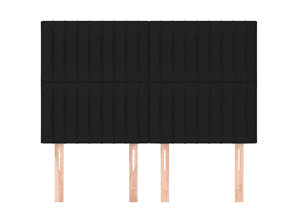 Kopfteil,Bettkopfteile 4 Stk. Schwarz 72x5x78/88 cm Stoff -gkd41500