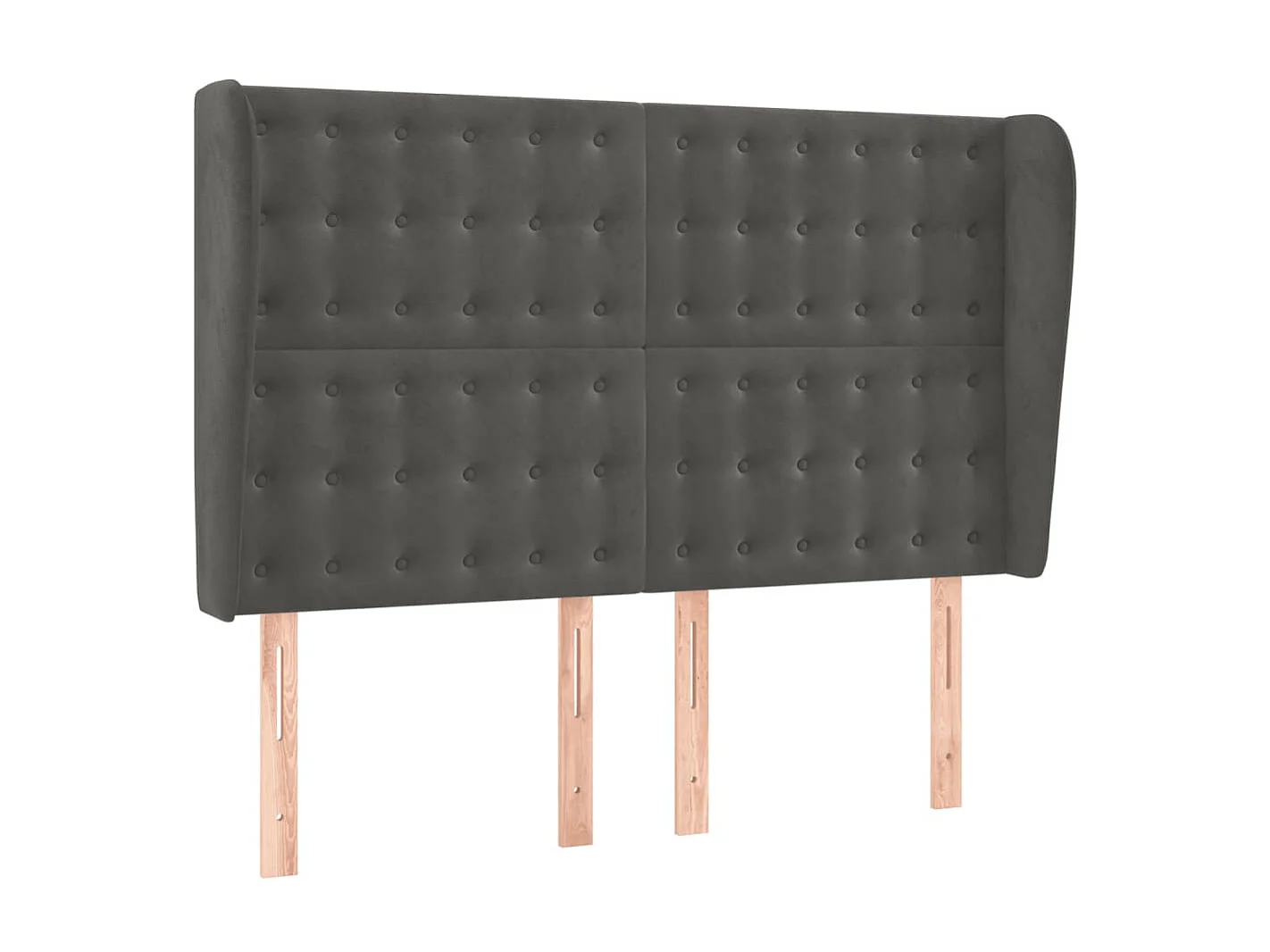 Tête de lit avec oreilles Gris foncé 147x23x118,128 cm Velours LKC42046 BonneVie Meuble