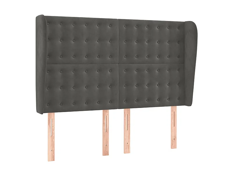 Tête de lit avec oreilles Gris foncé 147x23x118,128 cm Velours LKC42046 BonneVie Meuble