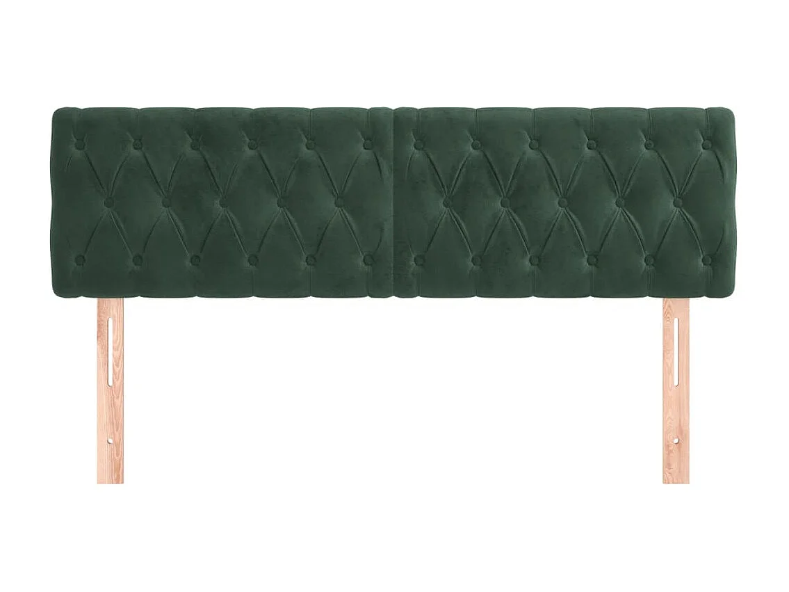 Cabeceros 2 unidades de terciopelo verde oscuro 72x7x78/88 cm ES44172