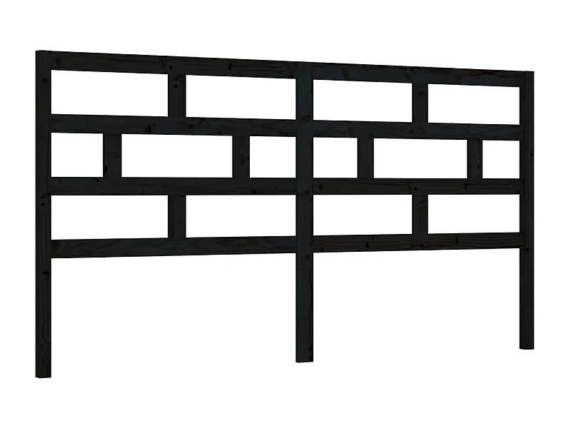 Cabecero de cama madera maciza de pino negro 206x4x100 cm ES48740