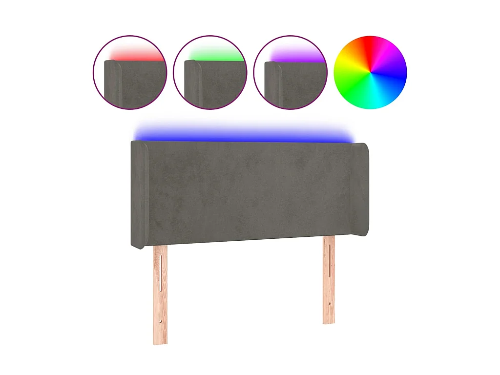 LED Kopfteil,Bettkopfteil Dunkelgrau 83x16x78/88 cm Samt -gkd623127