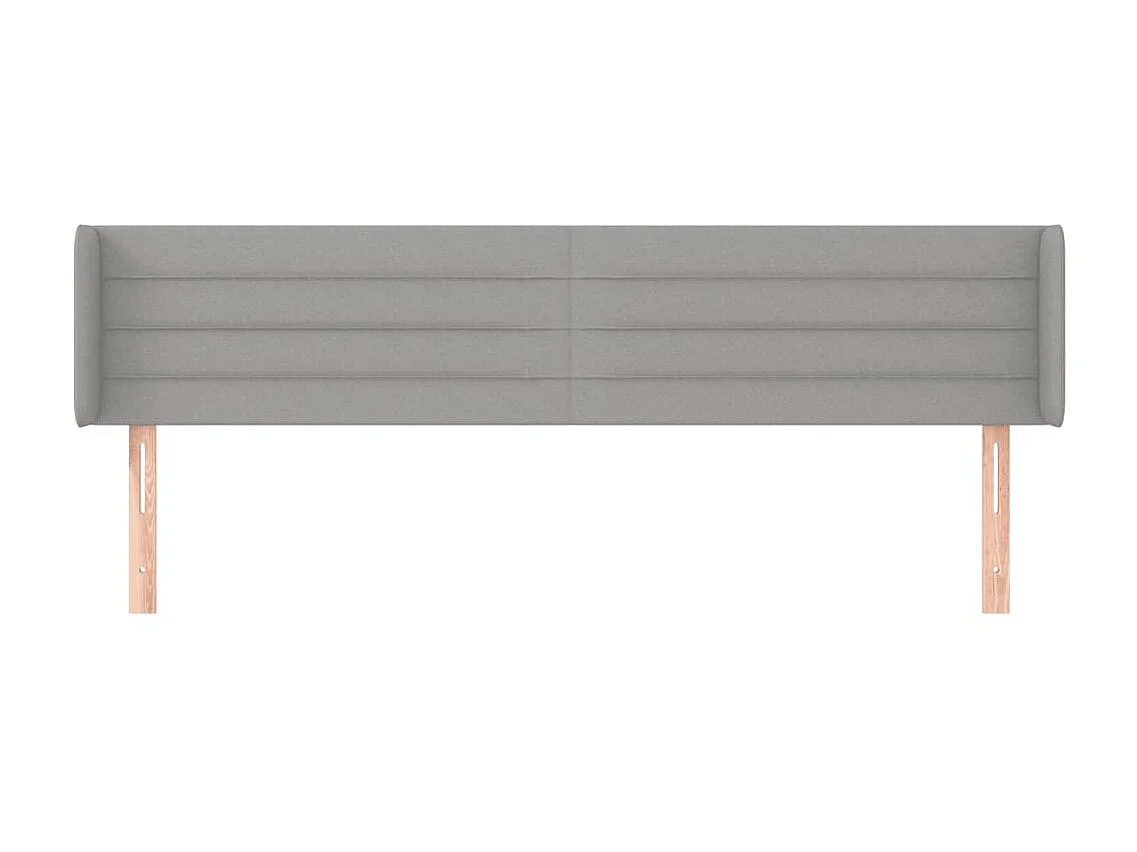 Tête de lit avec oreilles Gris clair 183x16x78/88 cm Tissu POI85697 BonneVie Meuble