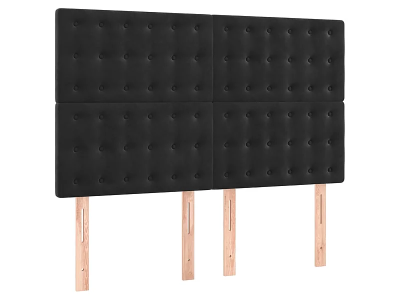 Kopfteil,Bettkopfteile 4 Stk. Schwarz 72x5x78/88 cm Samt -gkd127805