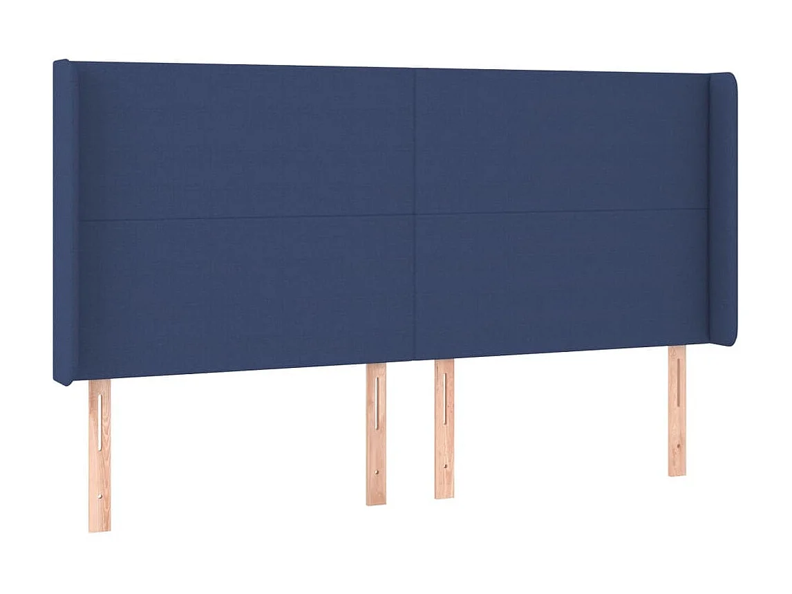 Tête de lit à LED Bleu 203x16x118/128 cm Tissu POI14604 BonneVie Meuble