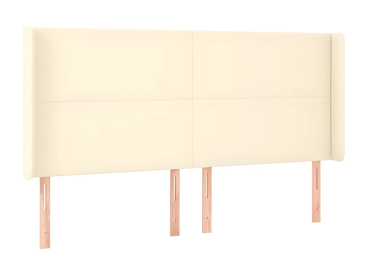 Tête de lit à LED Crème 203x16x118/128 cm Similicuir POI68708 BonneVie Meuble