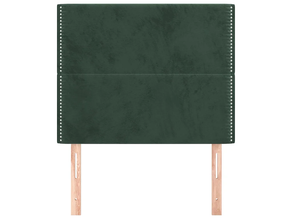 Cabeceros 2 unidades de terciopelo verde oscuro 100x5x78/88 cm ES95594