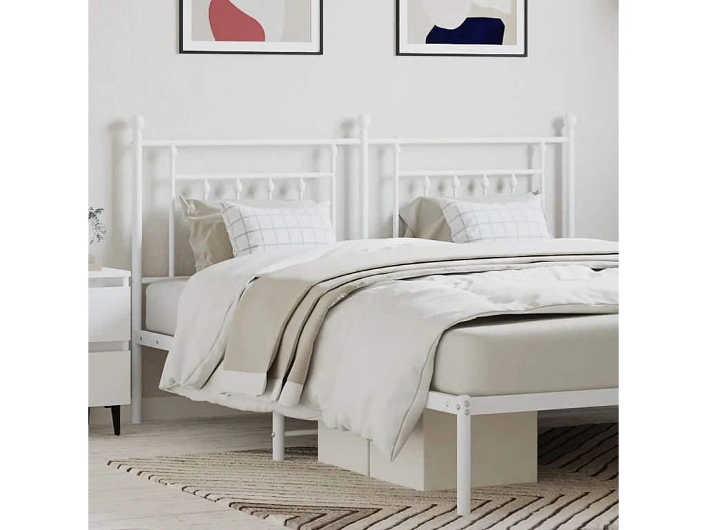 Tête de lit métal blanc 180 cm POI49661 BonneVie Meuble