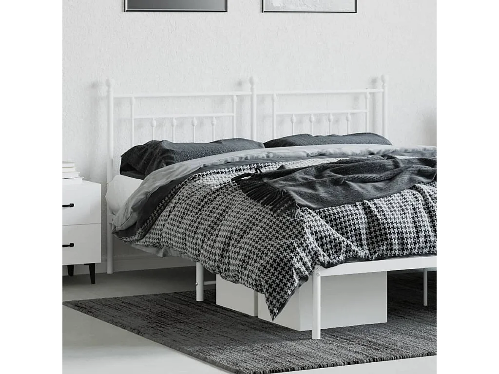 Tête de lit métal blanc 180 cm POI49661 BonneVie Meuble