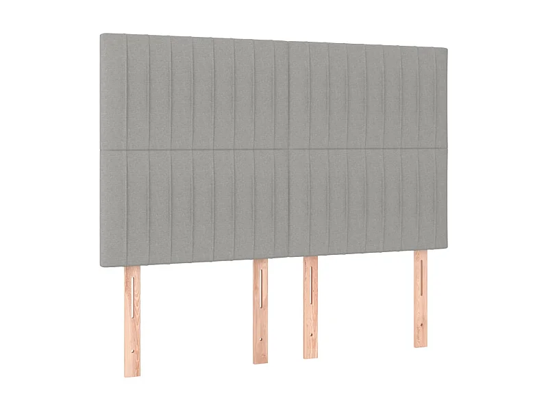 Kopfteil,Bettkopfteile 4 Stk. Hellgrau 72x5x78/88 cm Stoff -gkd473075