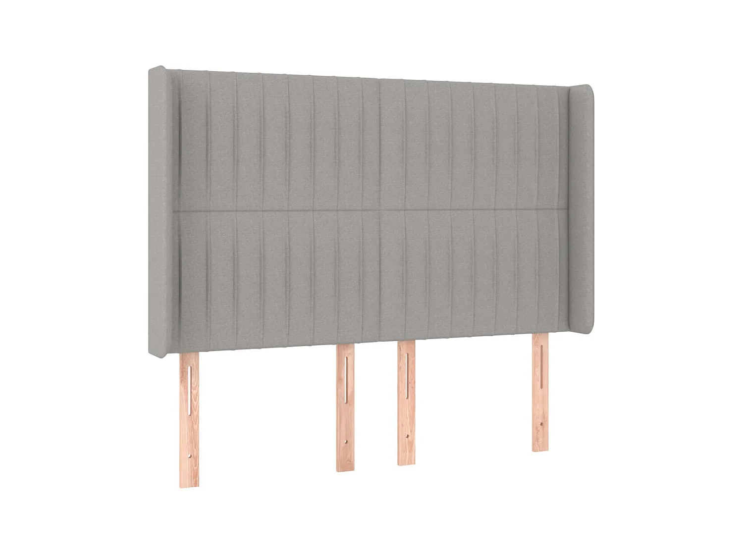 Tête de lit avec oreilles Gris clair 147x16x118/128 cm Tissu POI68735 BonneVie Meuble