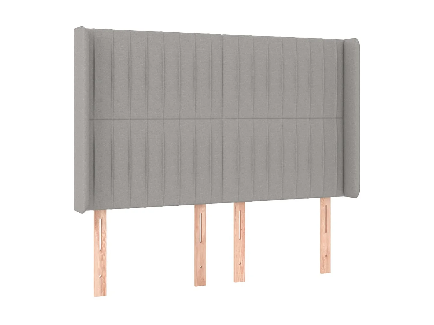 Tête de lit avec oreilles Gris clair 147x16x118/128 cm Tissu POI68735 BonneVie Meuble