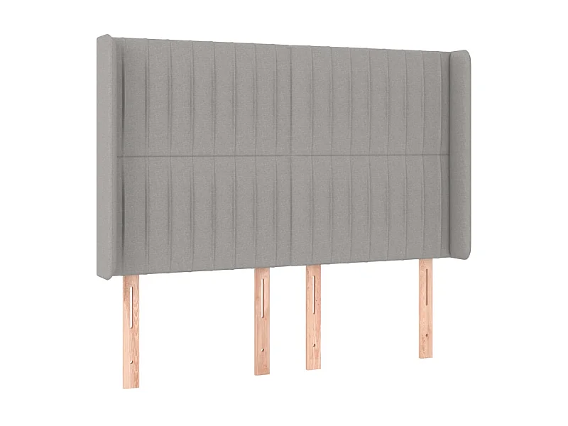 Tête de lit avec oreilles Gris clair 147x16x118/128 cm Tissu POI68735 BonneVie Meuble