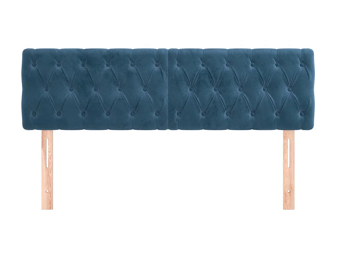 2er-set-Kopfteil,Bettkopfteile Dunkelblau 80x7x78/88 cm Samt -gkd335046