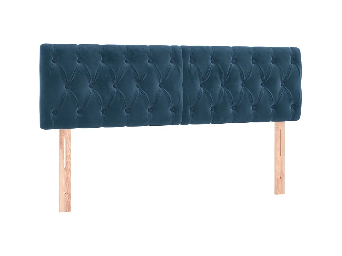 Têtes de lit 2 pcs Bleu foncé 80x7x78/88 cm Velours POI79372 BonneVie Meuble