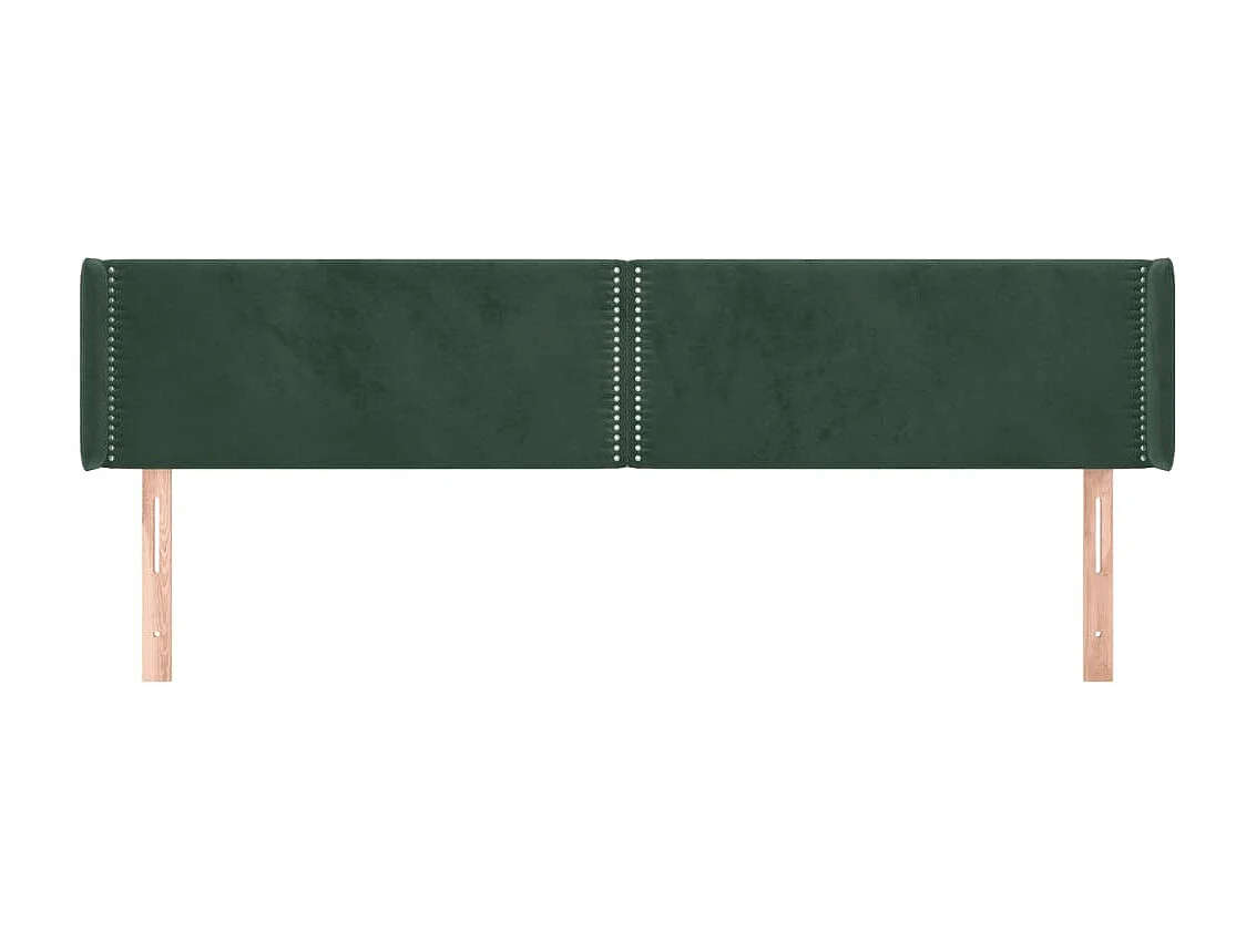 Tête de lit avec oreilles Vert foncé 203x16x78/88 cm Velours POI65589 BonneVie Meuble