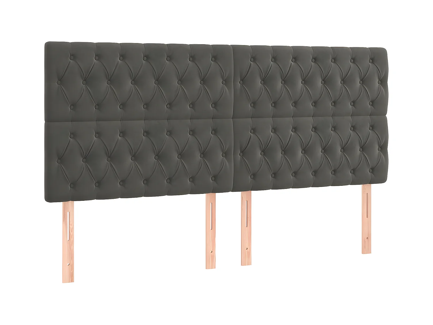 4 pcs Têtes de lit Gris foncé 90x7x78/88 cm Velours PLO19089 BonneVie Meuble