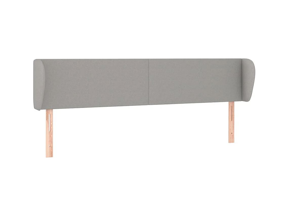 Testiera | Testata del letto ad Orecchio Grigio Chiaro 163x23x78/88 cm in Tessuto