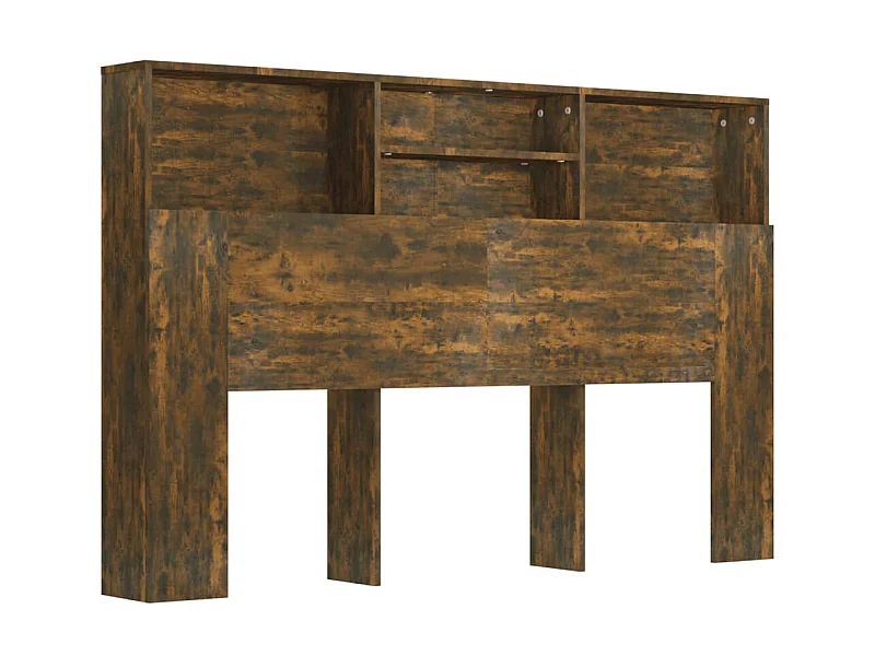 Armoire de tête de lit Chêne fumé 160x19x103,5 cm POI51375 BonneVie Meuble