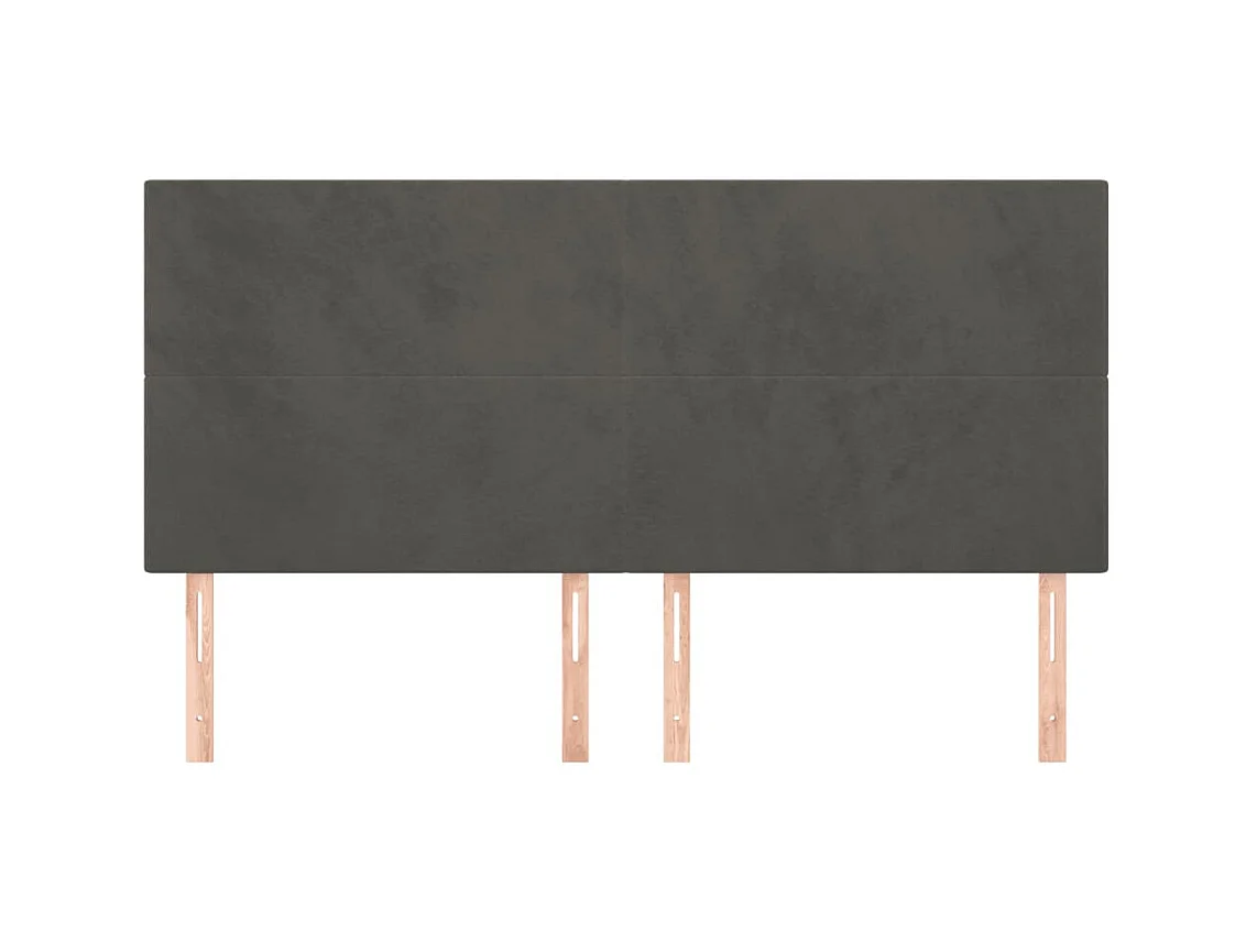 Cabeceros 4 unidades de terciopelo gris oscuro 80x5x78/88 cm ES72198