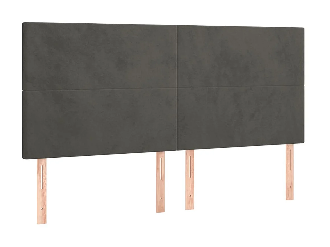 Kopfteil,Bettkopfteile 4 Stk. Dunkelgrau 80x5x78/88 cm Samt -gkd584643
