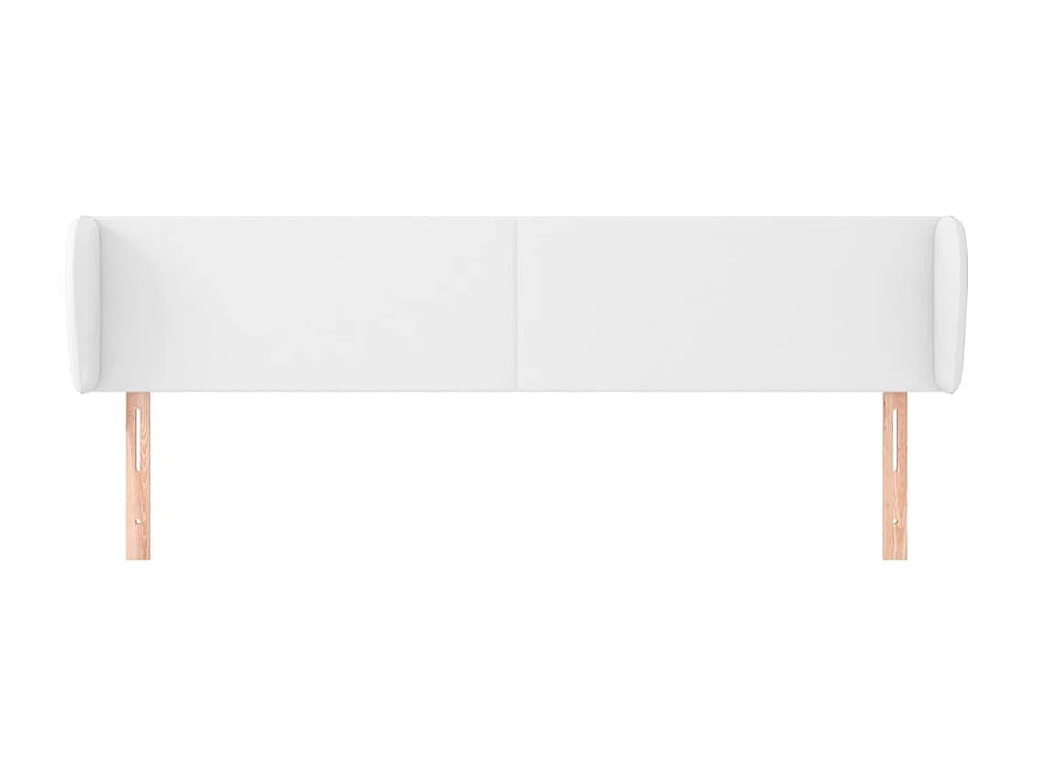 Cabeceira de cama c/ abas couro artificial183x23x78/88cm branco PT125368