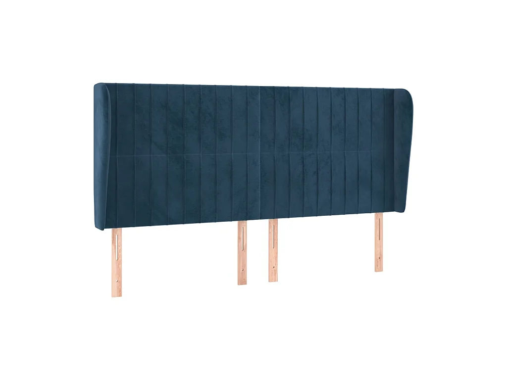 Tête de lit avec oreilles Bleu foncé 163x23x118/128 cm Velours POI44300 BonneVie Meuble