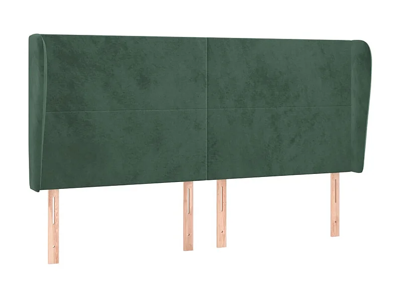 Cabecero con orejas de terciopelo verde oscuro 163x23x118/128cm ES68241