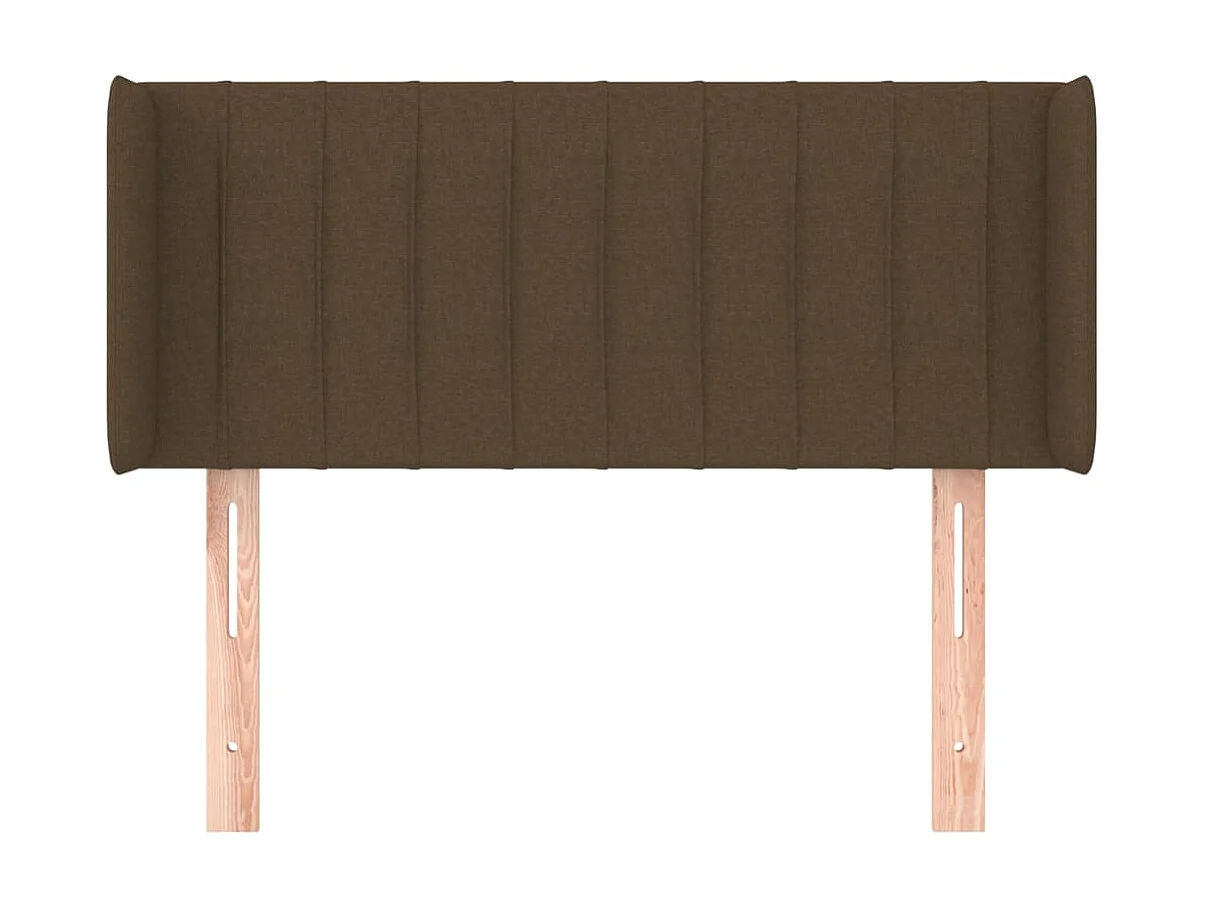 Tête de lit avec oreilles Marron Foncé 103x16x78/88 cm Tissu POI83339 BonneVie Meuble