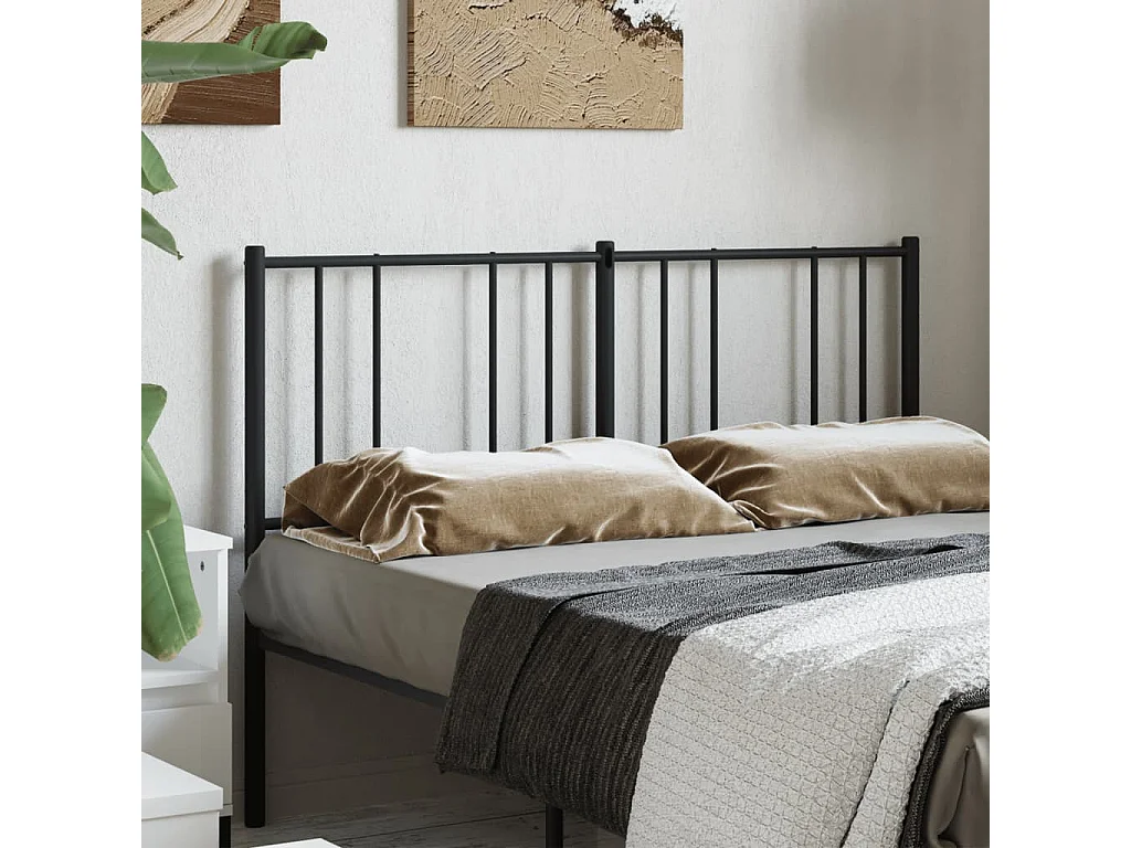 Tête de lit métal noir 160 cm POI95240 BonneVie Meuble