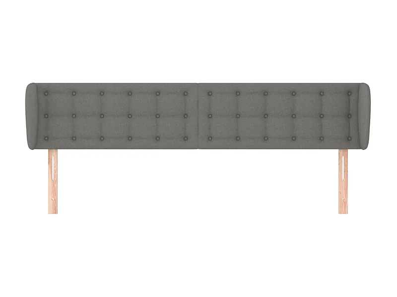 Tête de lit avec oreilles Gris foncé 163x16x78/88 cm Tissu POI23757 BonneVie Meuble