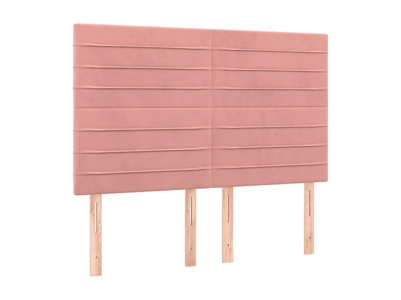 4 pcs Têtes de lit Rose 72x5x78/88 cm Velours PLO65425 BonneVie Meuble
