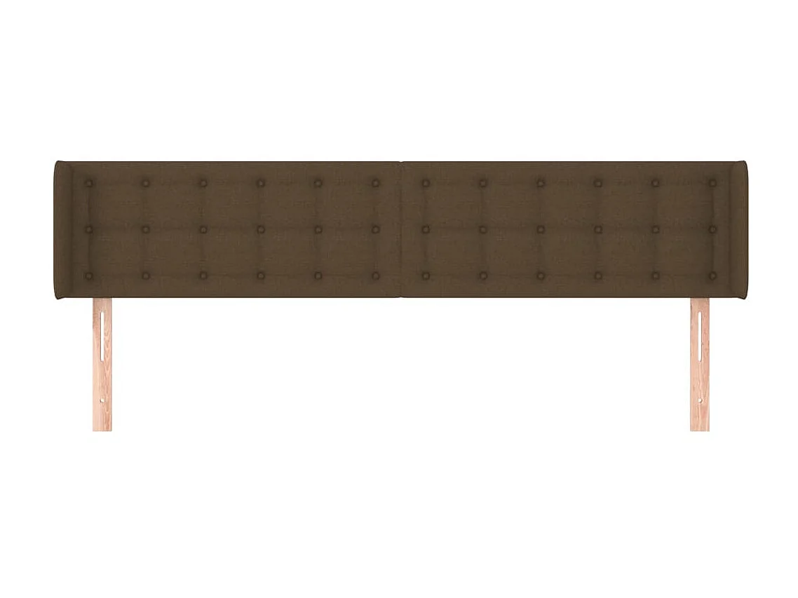 Tête de lit de avec oreilles Marron Foncé 203x16x78,88 cm Tissu LWE52471 BonneVie Meuble