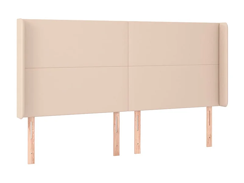 Cabecero con orejas cuero sintético capuchino 163x16x118/128 cm ES60233