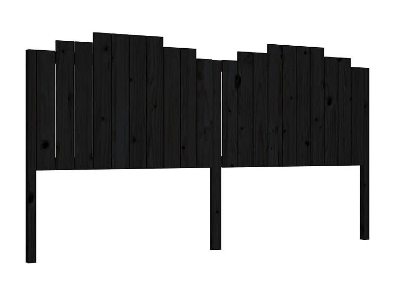 Tête de lit Noir 206x4x110 cm Bois massif de pin POI57283 BonneVie Meuble