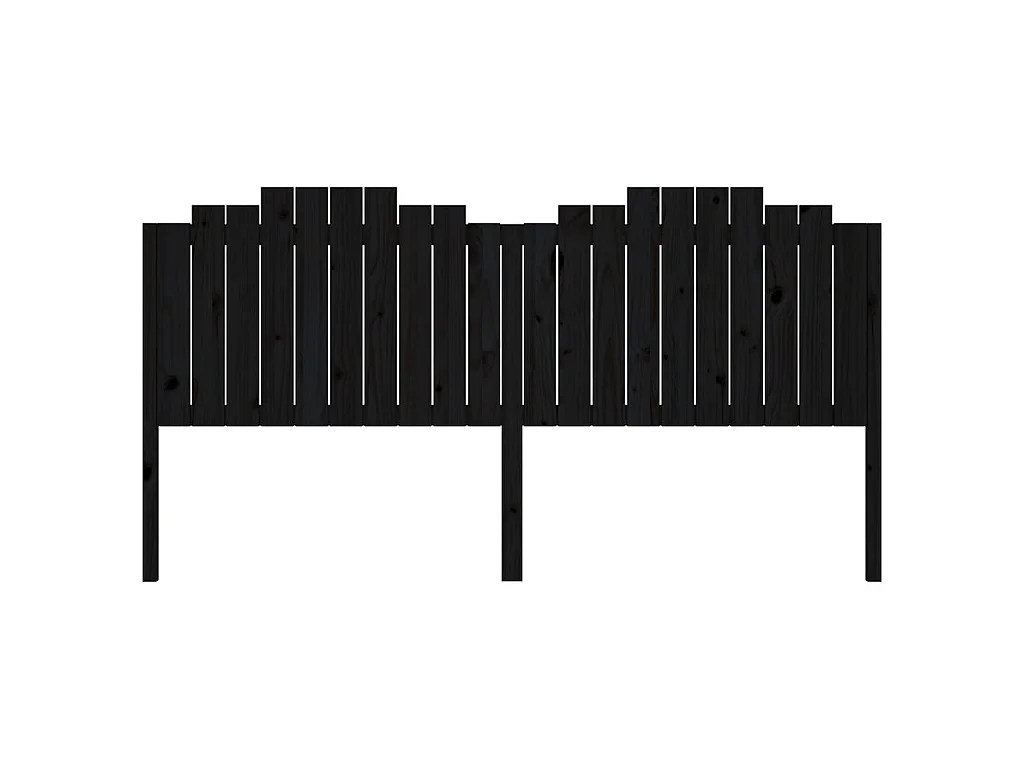 Tête de lit Noir 206x4x110 cm Bois massif de pin POI57283 BonneVie Meuble