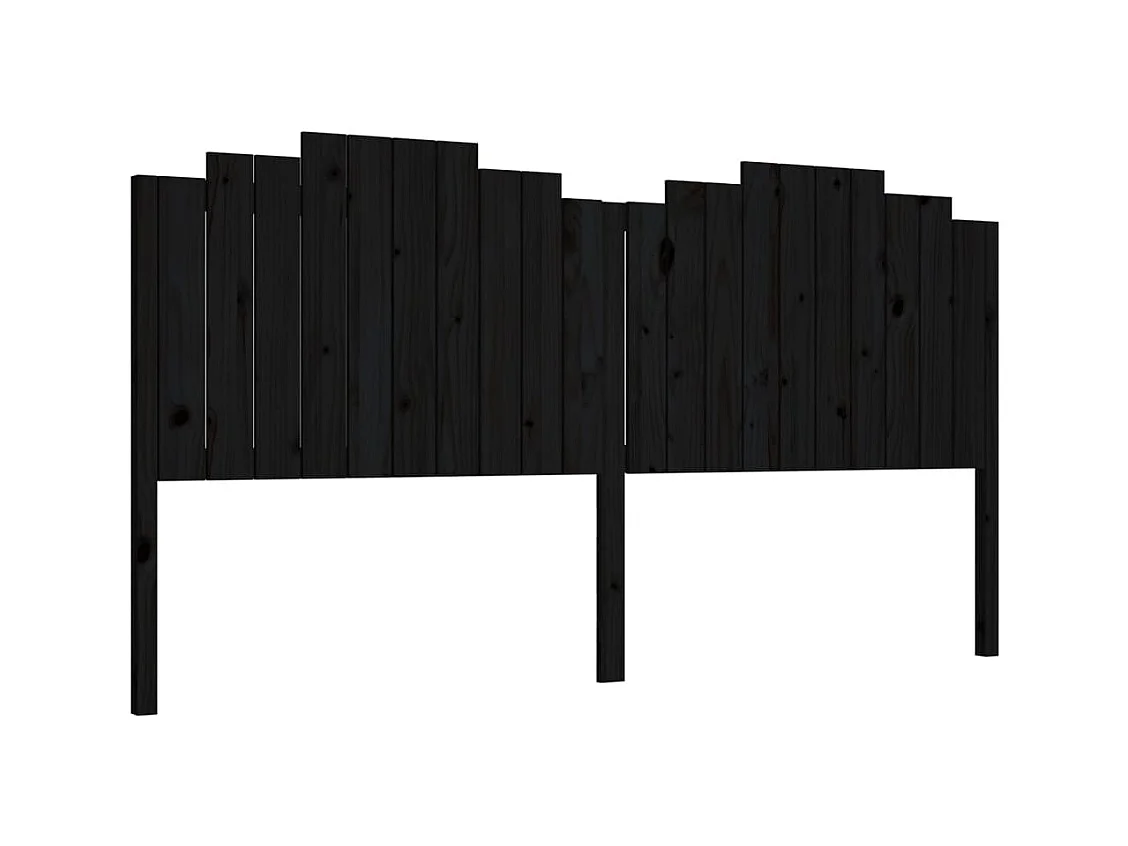 Cabecero de cama madera maciza de pino negro 206x4x110 cm ES80119