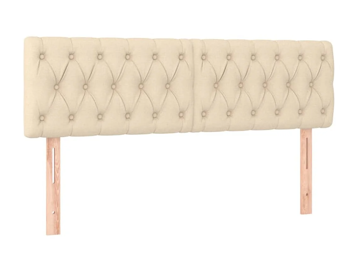 Cabeceira de cama 2 pcs tecido 80x7x78/88 cm creme PT574690