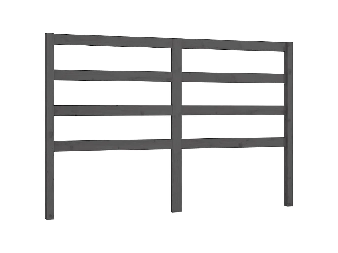Testiera | Testata del letto per Letto Grigia 146x4x100 cm Legno Massello di Pino