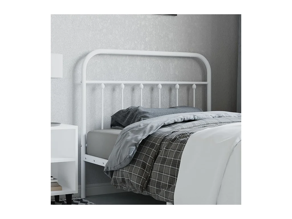 Tête de lit métal blanc 100 cm POI66801 BonneVie Meuble