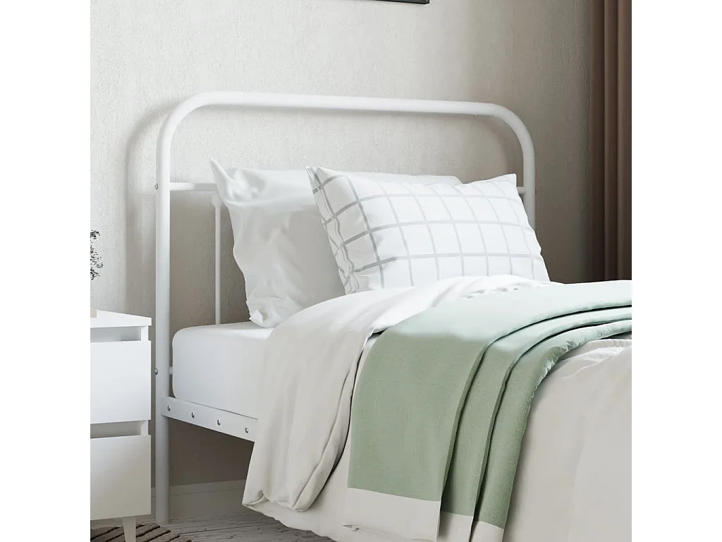 Tête de lit métal blanc 100 cm POI66801 BonneVie Meuble