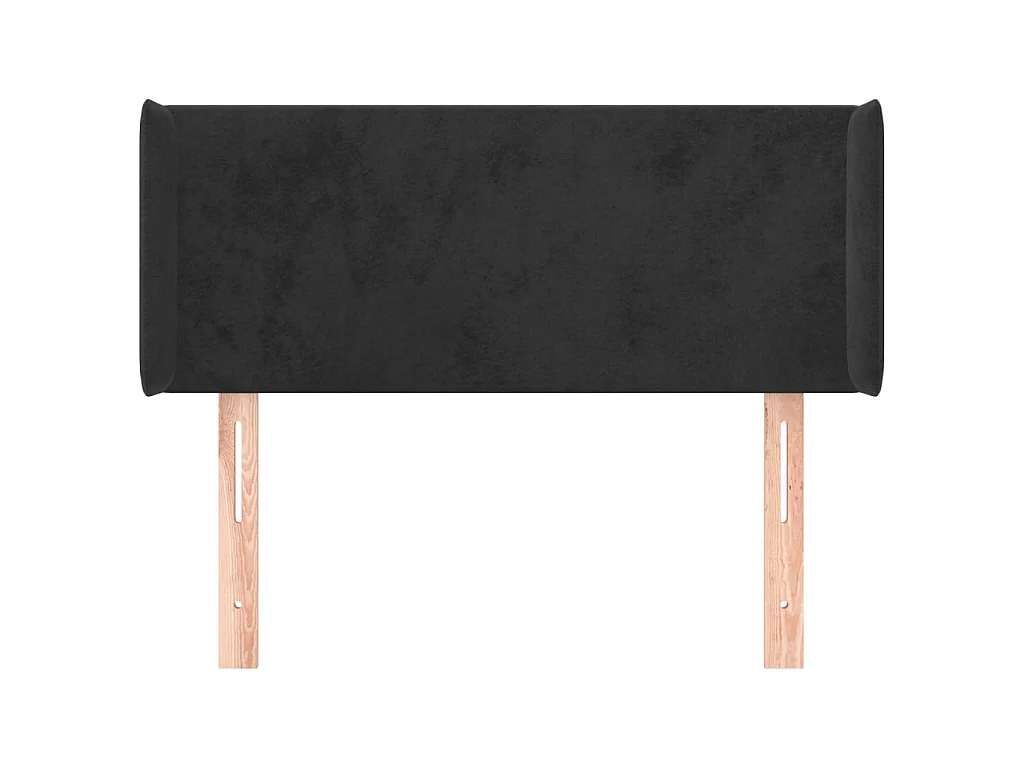 Kopfteil,Bettkopfteil mit Ohren Schwarz 93x16x78/88 cm Samt -gkd335089