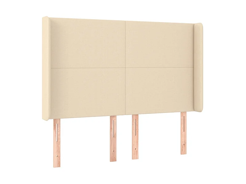 Cabecero con orejas de tela color crema 147x16x118/128 cm ES86006